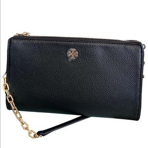 Tory Burch Black Crossbody Bag with Gold Accents